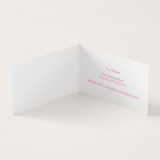 ピンクのリボン 名刺 (内部)