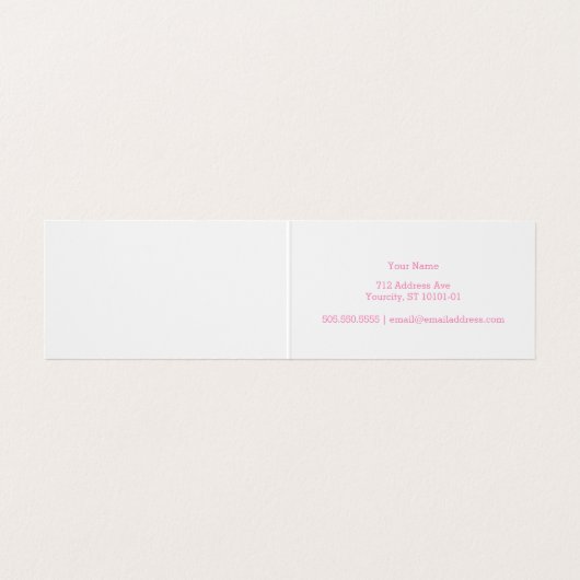 ピンクのリボン 名刺 (内部フラット)