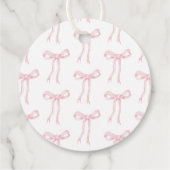 ピンクのリボン 彼女は結婚する ブライダルシャワー フェイバータグ (裏面)