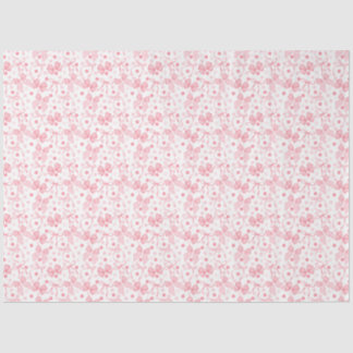 ピンクのリボン & 濃いピンクのドット 薄葉紙