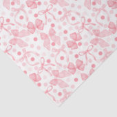 ピンクのリボン & 濃ピンクのドット 薄葉紙 (詳細)