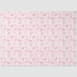 ピンクのリボン & 濃ピンクのドット 薄葉紙