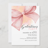 ピンクのリボン 現代のガレンティンの日 パーティー招待状 招待状 (正面)