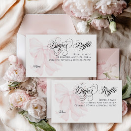 ピンクのリボン 現代 エレガント 女の子 ベビーシャワー おむつ エンクロージャーカード