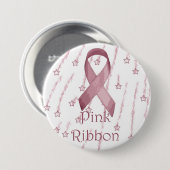 ピンクのリボン 缶バッジ (正面&裏面)