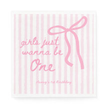 ピンクのリボン 1歳の誕生日 Girls Just Wanna Be One サイン