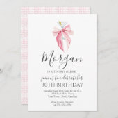 ピンクのリボン A Tini Bit Older マルティーニ 誕生日招待状 招待状 (正面/裏面)