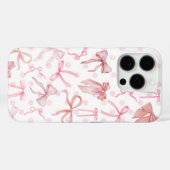 ピンクのリボンiPhoneケース Case-Mate iPhoneケース (裏面 (横))