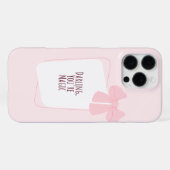 ピンクのリボンiPhoneケース iPhoneケース (裏面横)