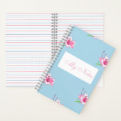 ピンクのリリーの青いマグカップ ノートブック (内側)