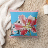 ピンクのリリーフローラフラワーパステルデコークッション クッション (ブランケット)