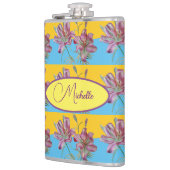 ピンクのリリー水の色絵画の女の子のフローラアート532 フラスク (左)