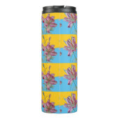 ピンクのリリー水の色絵画の女の子のフローラアート タンブラー (裏面)