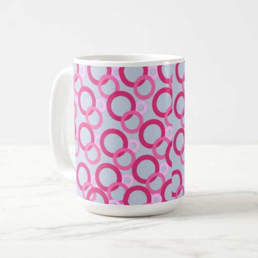 ピンクのリング コーヒーマグカップ (正面左)
