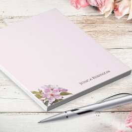 ピンクのリンゴのかわいらし花パーソナライズされた ノートパッド