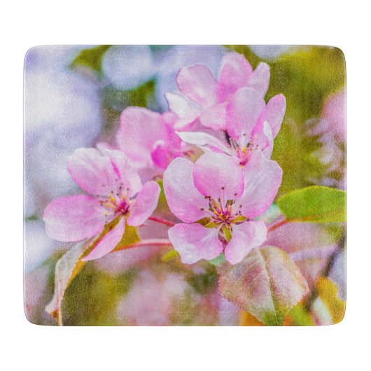 ピンクのリンゴの花 カッティングボード (正面)