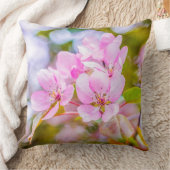 ピンクのリンゴの花 クッション (ブランケット)