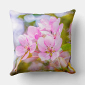 ピンクのリンゴの花 クッション (裏面)