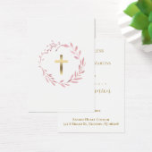 ピンクのリース第1聖体記念カード (デスク)