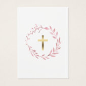 ピンクのリース第1聖体記念カード (正面)