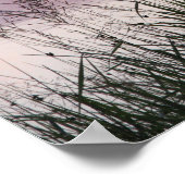 ピンクのレイクサイドサンセット反射フォトポスターアート ポスター (角)