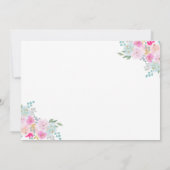 ピンクのレインブーツ&フラワーブライドメイド提案カード 招待状 (裏面)