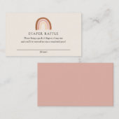 ピンクのレインボーおむつラッフルカード エンクロージャーカード (正面/裏面)