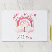 ピンクのレインボーカスタムパーソナライズされた紙ランチョンマット ペーパーパッド (インサイチュ)