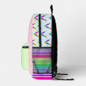 ピンクのレインボーカラー明るいプリントバックパック プリントバックパック (右)