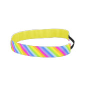 ピンクのレインボーストライプのパターンのヘアバンド アスレチックヘッドバンド (右)