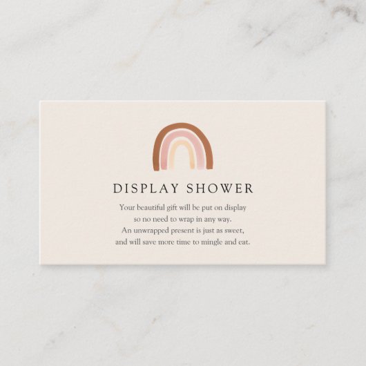 ピンクのレインボーディスプレイシャワーカード エンクロージャーカード (正面)