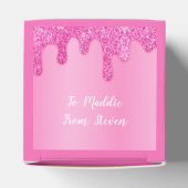 ピンクのレインボーパーソナライズされたグリッター私はあなたを愛するギフト フェイバーボックス (上部)