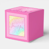 ピンクのレインボーパーソナライズされたグリッター私はあなたを愛するギフト フェイバーボックス (裏面サイド)