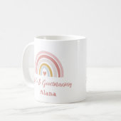 ピンクのレインボーマグfor girls -名前をカスタムする コーヒーマグカップ (正面左)