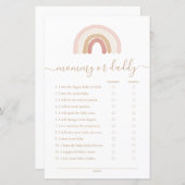 ピンクのレインボーママまたはパパ赤ちゃんシャワーゲーム (正面/裏面)