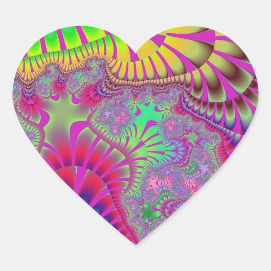 ピンクのレインボーメルト ハートシール (正面)