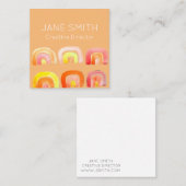 ピンクのレインボーモダンインスピレーションクリエイティブ業界 スクエア名刺 (正面/裏面)