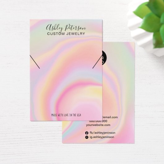 ピンクのレインボーユニコーンシックジュエリーネックレスディスプレイ (デスク)