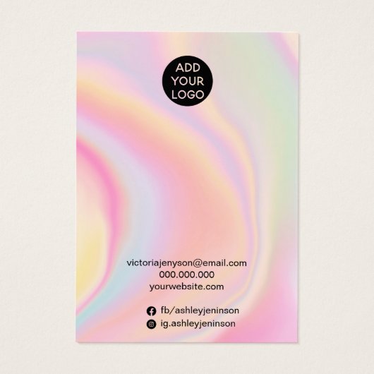 ピンクのレインボーユニコーンシックジュエリーネックレスディスプレイ (裏面)