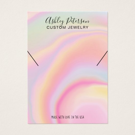 ピンクのレインボーユニコーンシックジュエリーネックレスディスプレイ (正面)