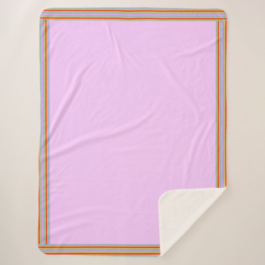 ピンクのレインボーラップブランケット シェルパブランケット (正面)