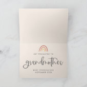 ピンクのレインボー妊娠の発表ベビーの表示 カード (内部)