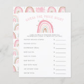 ピンクのレインボー赤ちゃんシャワー価格を右に推測 (正面/裏面)