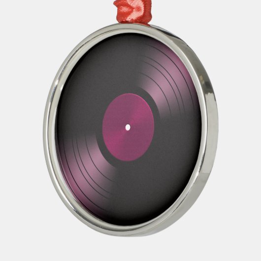 ピンクのレコードのアルバム メタルオーナメント (左)