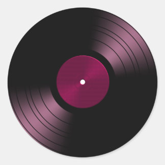 ピンクのレコード ラウンドシール