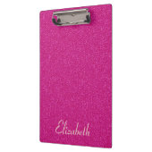 ピンクのレザールックのパーソナライズな名前 クリップボード (左)