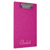 ピンクのレザールックのパーソナライズな名前 クリップボード (右)