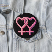 ピンクのレズビアンの記号LGBTの平等ボタン 缶バッジ (インサイチュ)