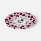 ピンクのレディバグをテーマにした赤ちゃんシャワー ペーパープレート (アングル)