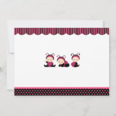 ピンクのレディバグベイビーシャワー招待状 招待状 (裏面)